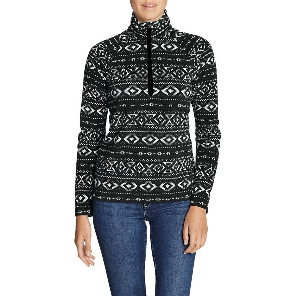 Eddie Bauer Western Cowgirl Quarter Zip Front Pocket Pullover Women’s Size Small